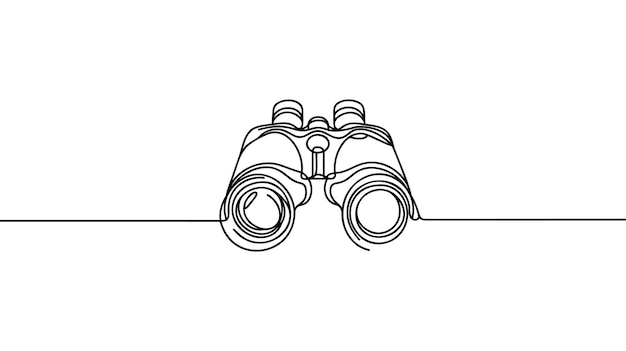 Dibujo binocular continuo de una sola línea Ilustración vectorial