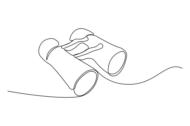 Dibujo binocular simple de una sola línea Vector de contorno binocular continuo