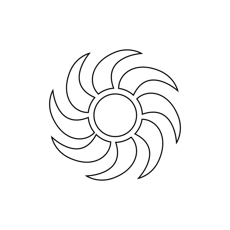 un dibujo blanco de un diseño en espiral sobre un fondo blanco