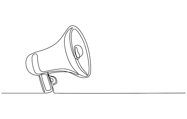 un dibujo en blanco y negro de un altavoz con una línea bajando por el lado