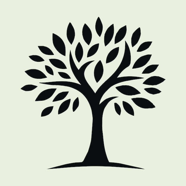 un dibujo en blanco y negro de un árbol con hojas en él