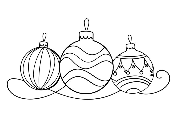 Vector un dibujo en blanco y negro de un árbol de navidad y una luz