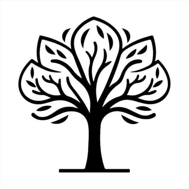 un dibujo en blanco y negro de un árbol con la palabra "árbol" en él