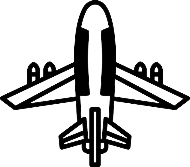 Un dibujo en blanco y negro de un avión