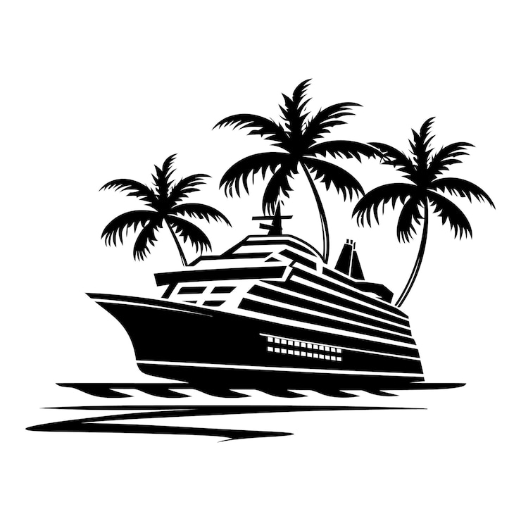 Vector un dibujo en blanco y negro de un barco con las palabras el nombre del barco en él