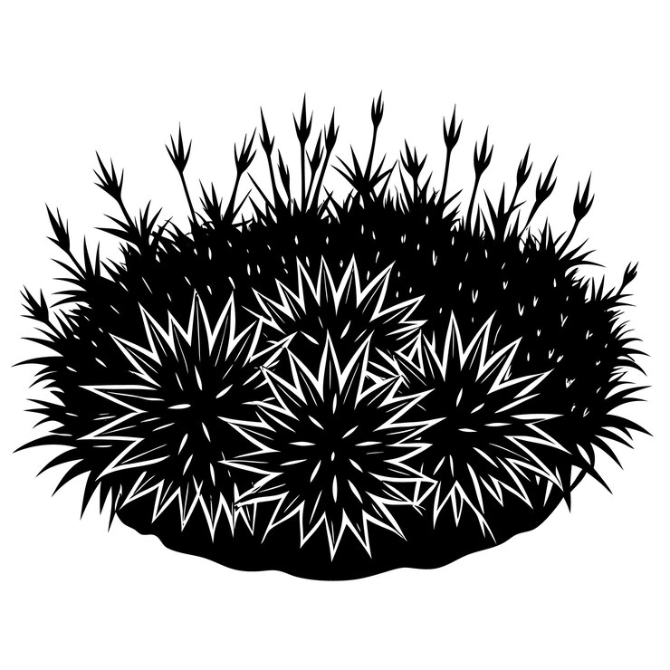 Vector un dibujo en blanco y negro de una bola negra y blanca de copos de nieve