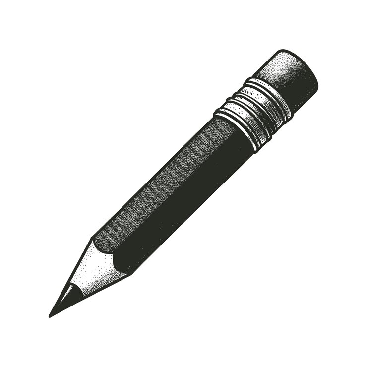 Vector un dibujo en blanco y negro de un bolígrafo con las palabras bolígrafo en él