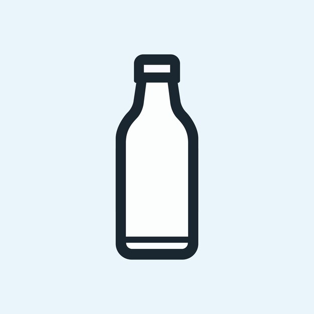 un dibujo en blanco y negro de una botella con un contorno negro