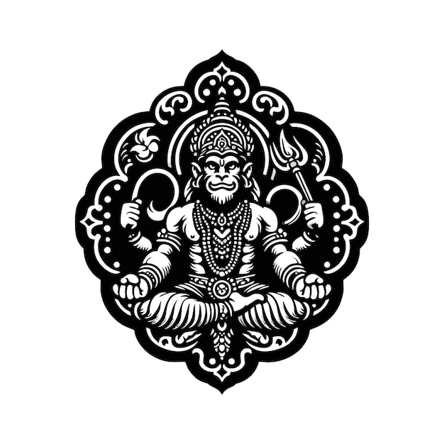 un dibujo en blanco y negro de un Buda con las palabras dios en él