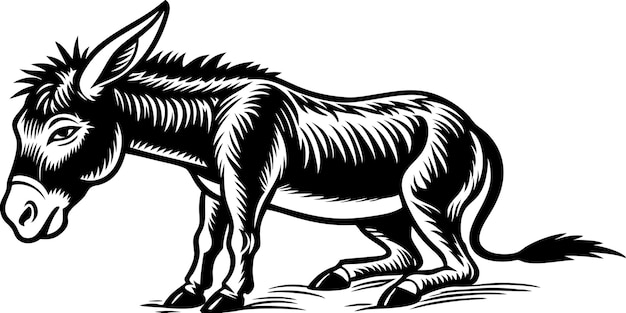 un dibujo en blanco y negro de un burro negro con la palabra hypoa en él