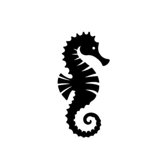 un dibujo en blanco y negro de un caballo de mar