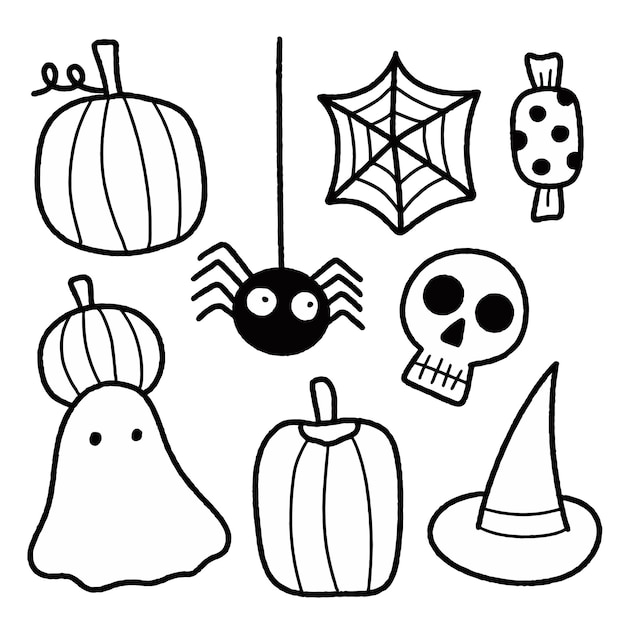 un dibujo en blanco y negro de una calabaza y una calabasa
