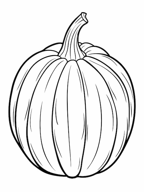 un dibujo en blanco y negro de una calabaza con un dibujo de línea de una calabazas