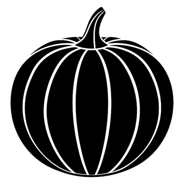 un dibujo en blanco y negro de una calabaza con una línea negra y blanca