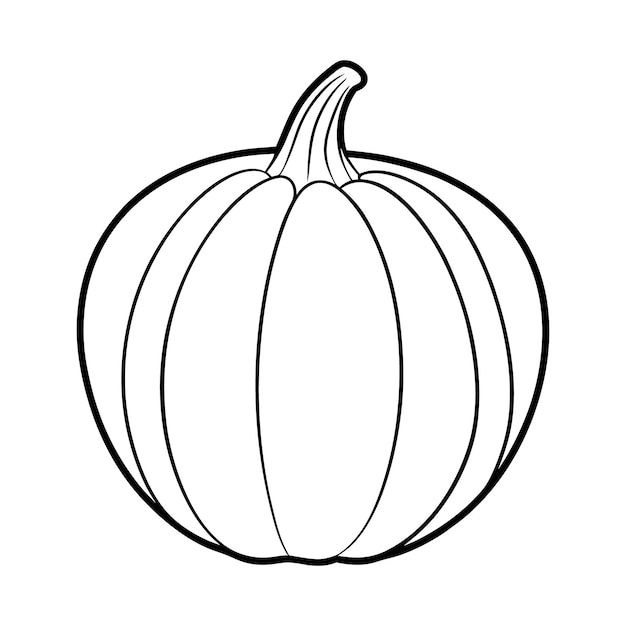 Un dibujo en blanco y negro de una calabaza con la mitad de la mitad superior