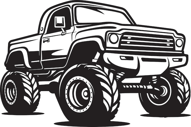 un dibujo en blanco y negro de un camión con la palabra Ford en él