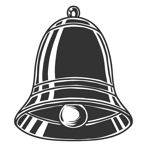 Dibujo en blanco y negro de la campana, aislado sobre fondo blanco.