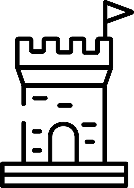 un dibujo en blanco y negro de un castillo con la letra n en él