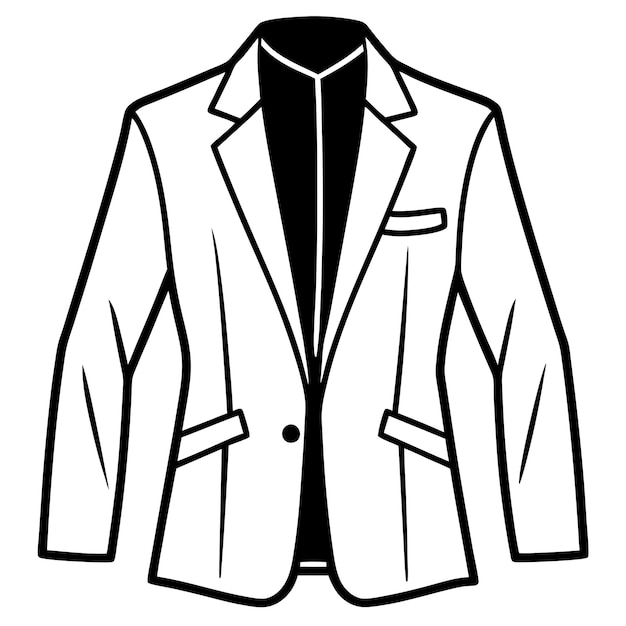 un dibujo en blanco y negro de una chaqueta con un bolsillo en ella