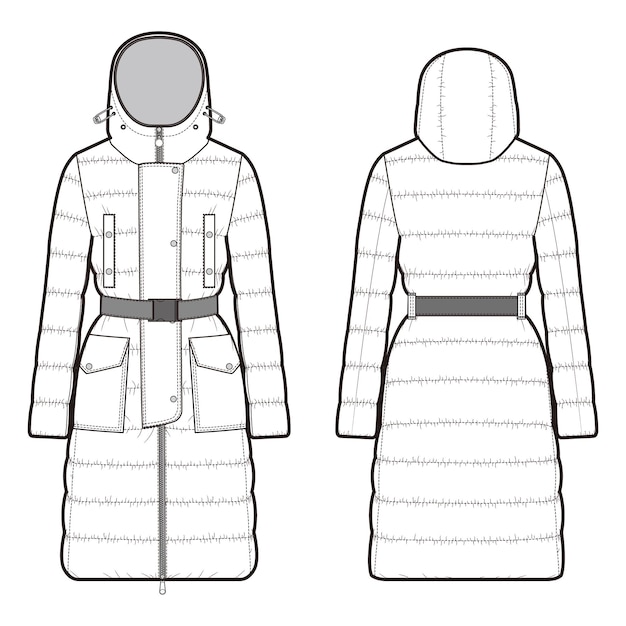 un dibujo en blanco y negro de una chaqueta y una chaqueta