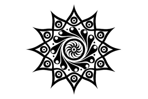 un dibujo en blanco y negro de un círculo con círculos y líneas