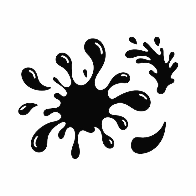 un dibujo en blanco y negro de un círculo en negro y blanco con gotas de agua