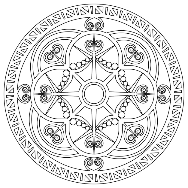 Dibujo en blanco y negro de un círculo con la palabra celta.