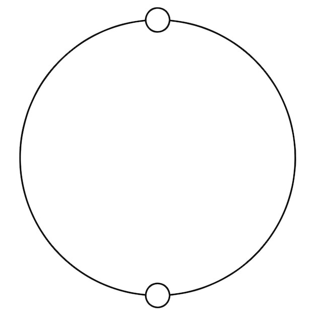 un dibujo en blanco y negro de un círculo con tres círculos