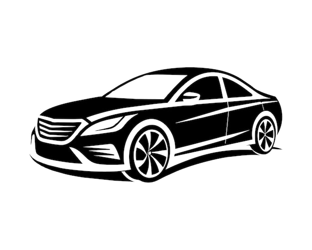un dibujo en blanco y negro de un coche con la palabra coche en él