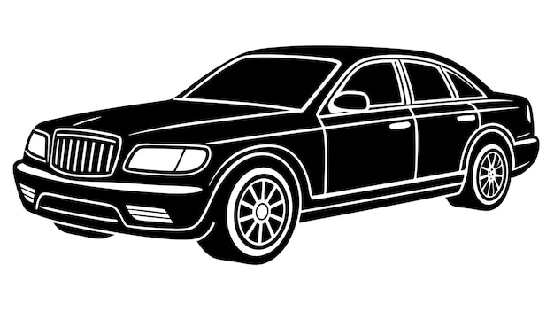 un dibujo en blanco y negro de un coche con la palabra coche en él