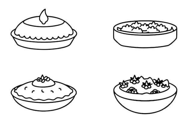 un dibujo en blanco y negro de comida con una vela en él