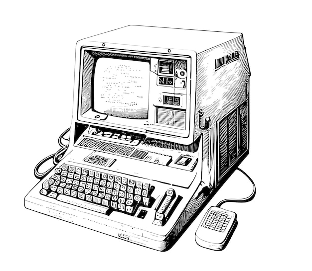 Un dibujo en blanco y negro de una computadora con la palabra samsung.