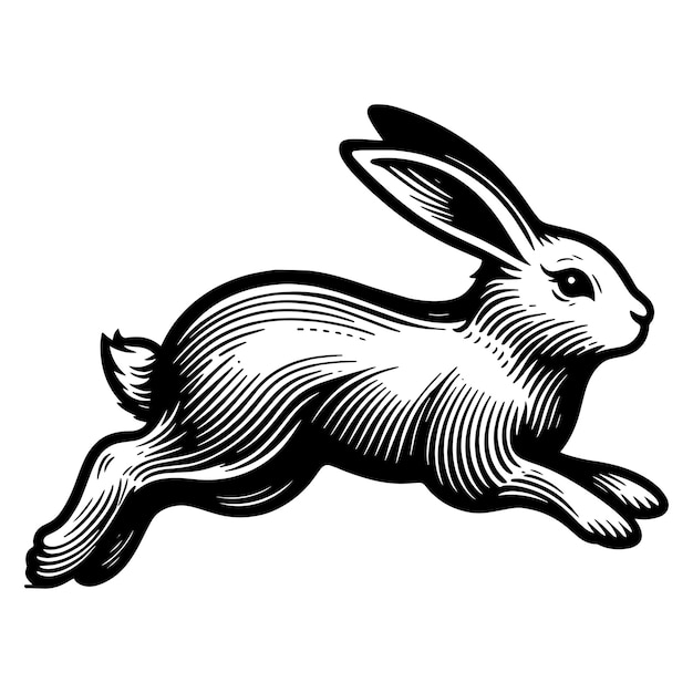 un dibujo en blanco y negro de un conejo con la palabra conejo en él