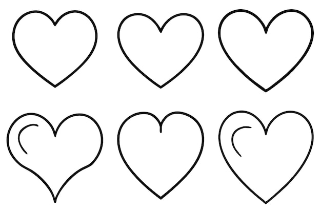 un dibujo en blanco y negro de corazones con una línea dibujada en él