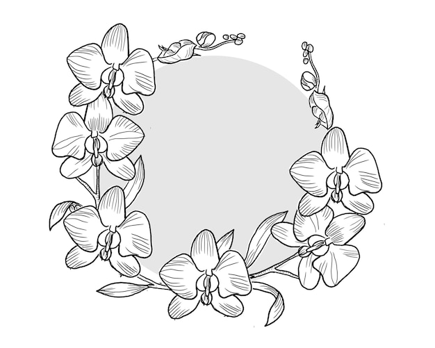 un dibujo en blanco y negro de una corona con flores y un collar