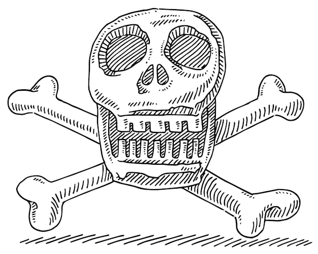 un dibujo en blanco y negro de un cráneo con la palabra feliz en él