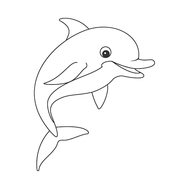 un dibujo en blanco y negro de un delfín saltando fuera del agua