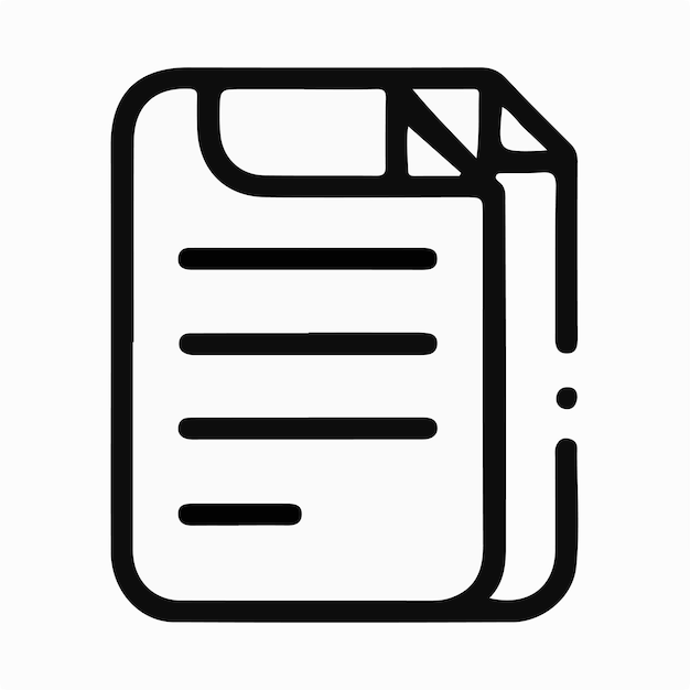 un dibujo en blanco y negro de un documento con una línea a través de él