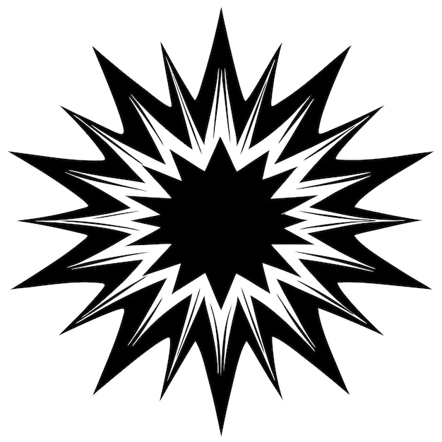 un dibujo en blanco y negro de una estrella en forma de estrella