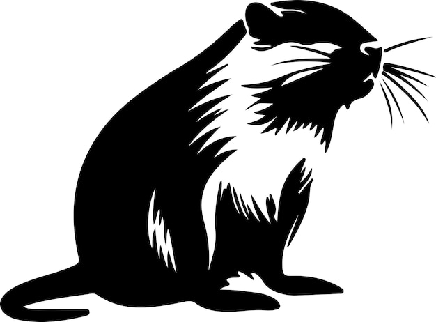 un dibujo blanco y negro de un felino con un fondo blanco y negro