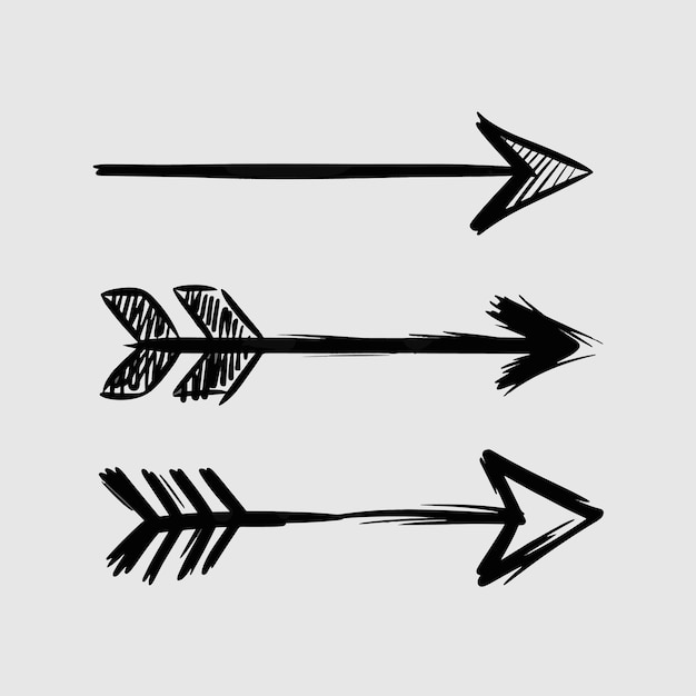 un dibujo en blanco y negro de flechas con flechas que apuntan a la derecha
