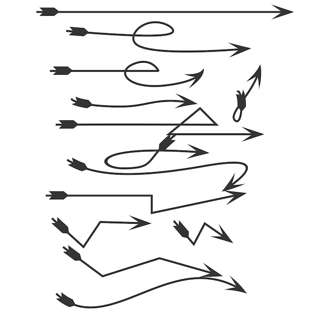 un dibujo en blanco y negro de flechas con la palabra e en él