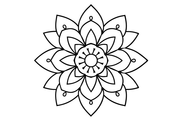 un dibujo en blanco y negro de una flor con un borde negro
