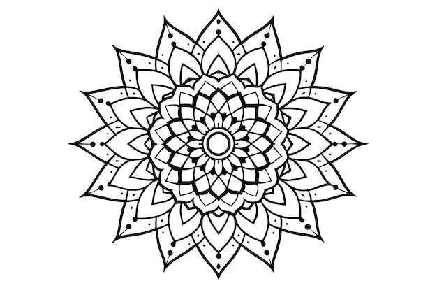un dibujo en blanco y negro de una flor con un diseño que dice "mandalas"