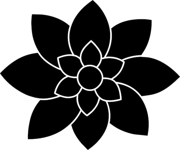 un dibujo en blanco y negro de una flor con un fondo negro