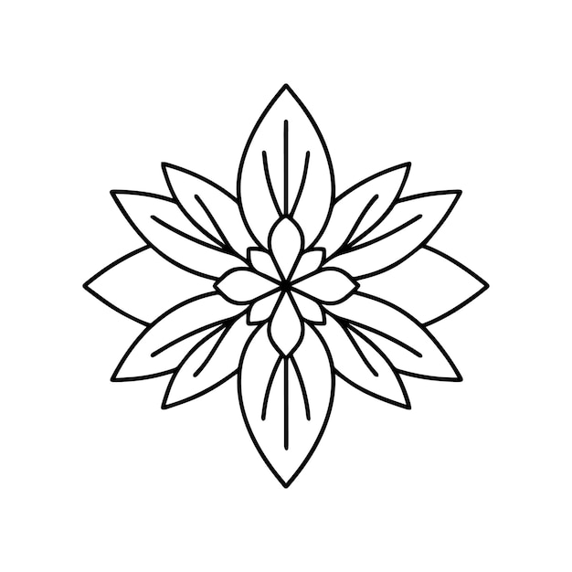 un dibujo en blanco y negro de una flor de loto