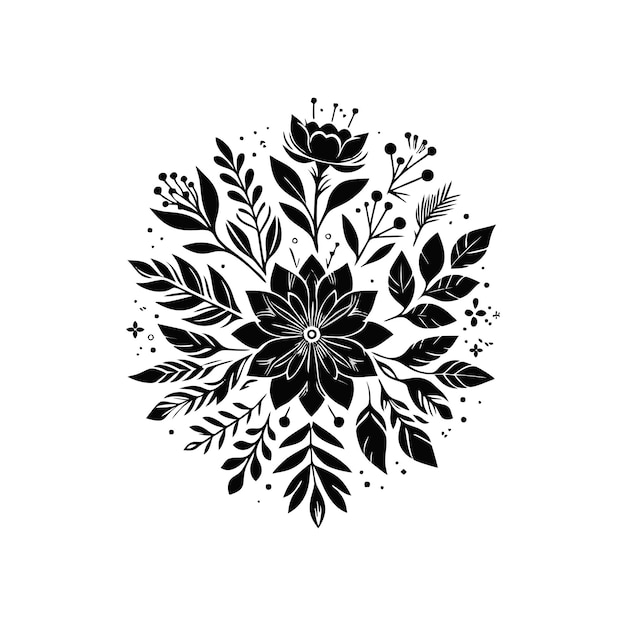un dibujo en blanco y negro de una flor con las palabras "flores" citadas en ella