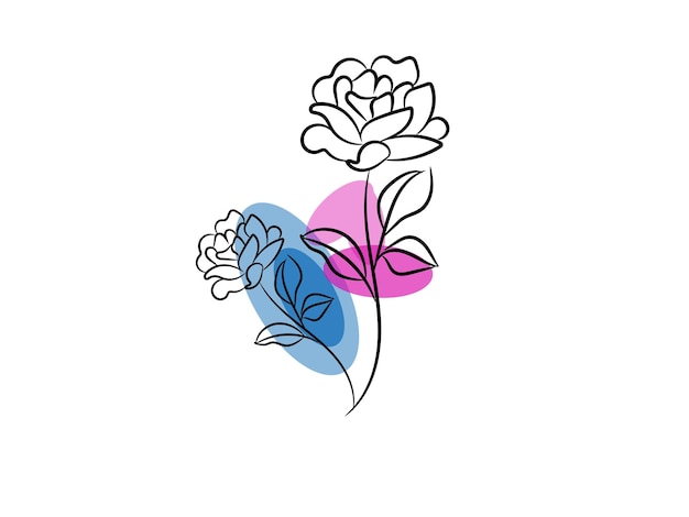Un dibujo en blanco y negro de una flor con las palabras flores en ella