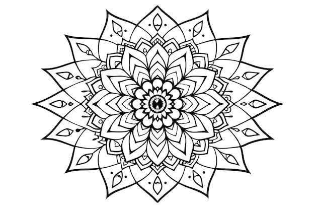 un dibujo en blanco y negro de una flor con las palabras "mandalas" citadas en ella