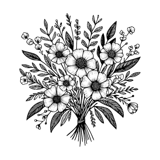 un dibujo en blanco y negro de una flor con las palabras primavera en ella